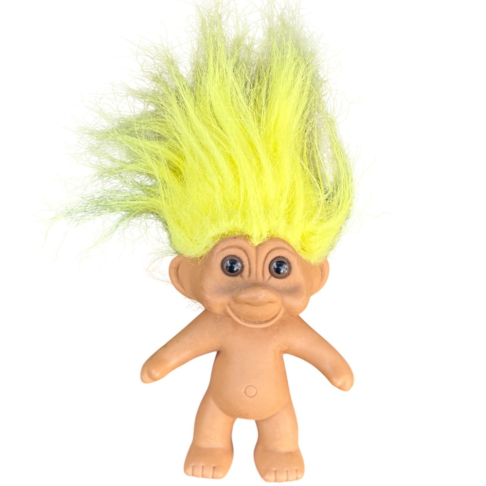 1991 T N T Troll Doll Yellow Hair Made in‎ China Collectible Toy